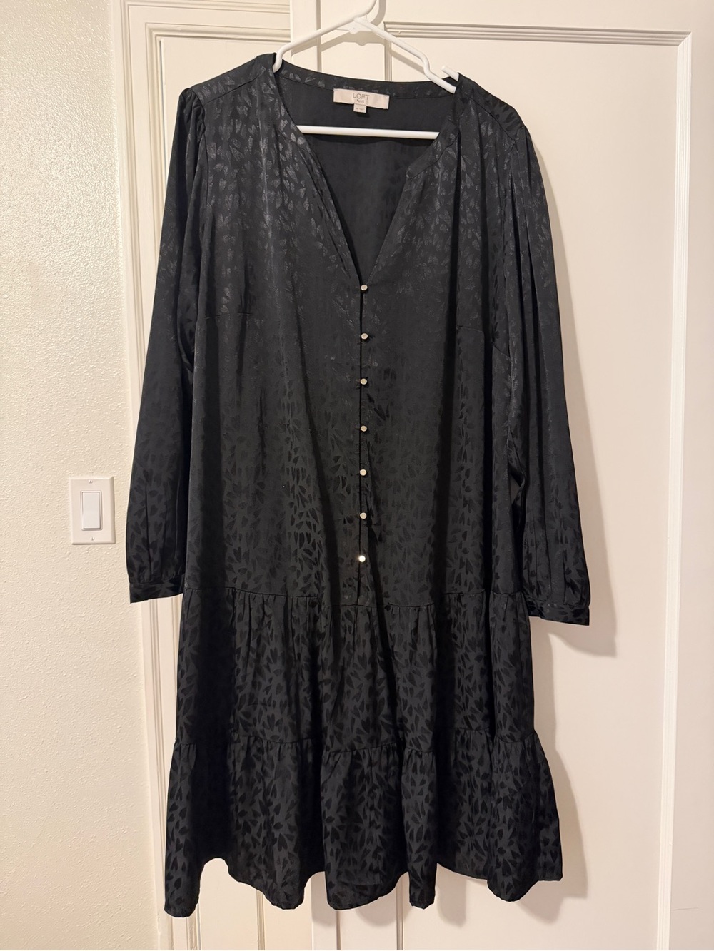 Plus Size Black Textured Midi Dress